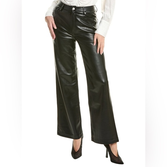 Blank NYC Black Faux Leather The Franklin Ribcage Wide-Leg Pants Size 30 - Picture 2 of 16
